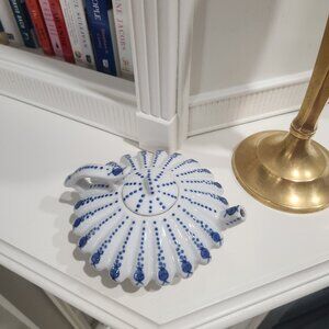 Bombay Blue & White Porcelain Lotus Flower Pattern Mini Teapot